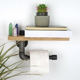 Hanah Home Portarrollos de papel higiénico de madera maciza Nogal y Negro